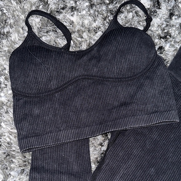 Acid Washed Ribbed Two-Piece Set - Picture 3 of 3